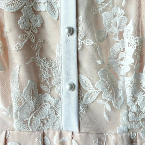 ELIZA J Fit & Flare All Over Floral Lace Dress  in White Size 2 - Picture 4 of 13